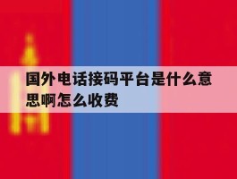 国外电话接码平台是什么意思啊怎么收费