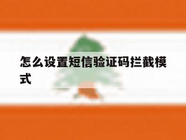 怎么设置短信验证码拦截模式