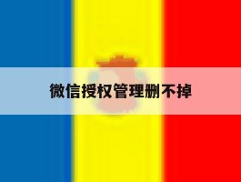 微信授权管理删不掉