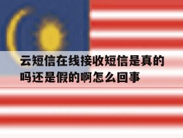 云短信在线接收短信是真的吗还是假的啊怎么回事的简单介绍