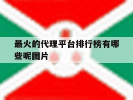 最火的代理平台排行榜有哪些呢图片