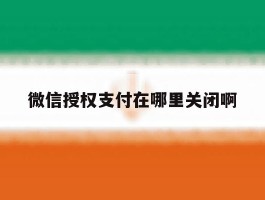 微信授权支付在哪里关闭啊
