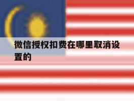 微信授权扣费在哪里取消设置的