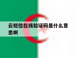 云短信在线验证码是什么意思啊