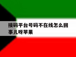 接码平台号码不在线怎么回事儿呀苹果