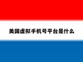 美国虚拟手机号平台是什么
