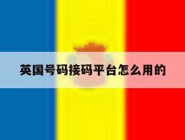 英国号码接码平台怎么用的