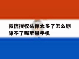 微信授权头像太多了怎么删除不了呢苹果手机的简单介绍