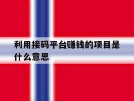 利用接码平台赚钱的项目是什么意思
