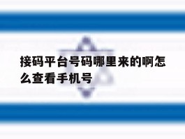 接码平台号码哪里来的啊怎么查看手机号的简单介绍