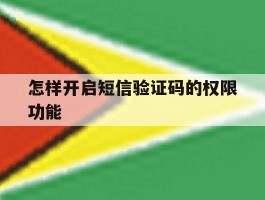 怎样开启短信验证码的权限功能