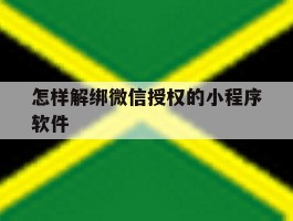 怎样解绑微信授权的小程序软件