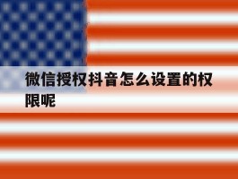 微信授权抖音怎么设置的权限呢