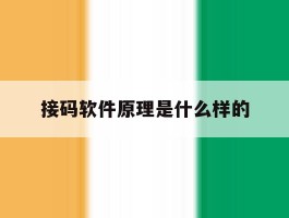 接码软件原理是什么样的