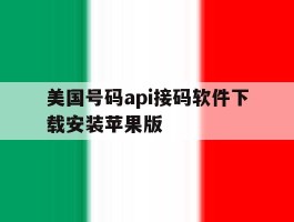 美国号码api接码软件下载安装苹果版的简单介绍