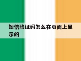 短信验证码怎么在页面上显示的