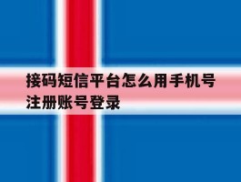 接码短信平台怎么用手机号注册账号登录