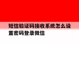 包含短信验证码接收系统怎么设置密码登录微信的词条