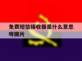 免费短信接收器是什么意思呀图片
