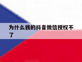 为什么我的抖音微信授权不了