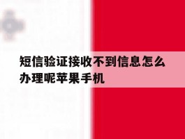 包含短信验证接收不到信息怎么办理呢苹果手机的词条