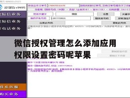 关于微信授权管理怎么添加应用权限设置密码呢苹果的信息