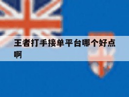 王者打手接单平台哪个好点啊
