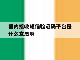 国内接收短信验证码平台是什么意思啊
