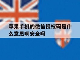 苹果手机的微信授权码是什么意思啊安全吗的简单介绍