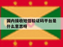 关于国内接收短信验证码平台是什么意思呀的信息