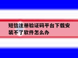 关于短信注册验证码平台下载安装不了软件怎么办的信息