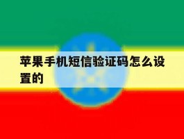 苹果手机短信验证码怎么设置的