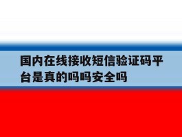 国内在线接收短信验证码平台是真的吗吗安全吗的简单介绍
