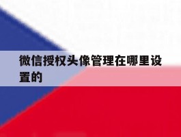 微信授权头像管理在哪里设置的