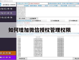 如何增加微信授权管理权限