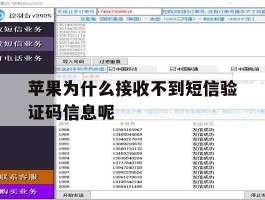 苹果为什么接收不到短信验证码信息呢