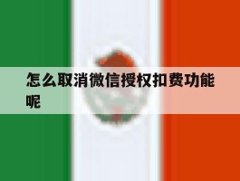 怎么取消微信授权扣费功能呢