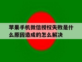 包含苹果手机微信授权失败是什么原因造成的怎么解决的词条
