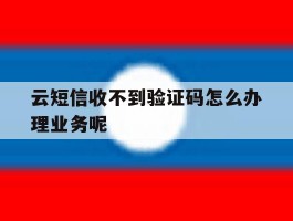 云短信收不到验证码怎么办理业务呢
