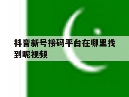 抖音新号接码平台在哪里找到呢视频