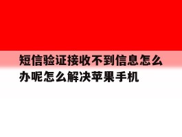 包含短信验证接收不到信息怎么办呢怎么解决苹果手机的词条