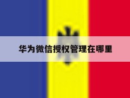 华为微信授权管理在哪里