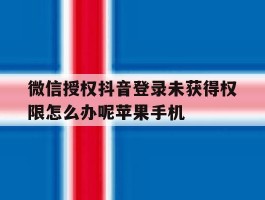 关于微信授权抖音登录未获得权限怎么办呢苹果手机的信息