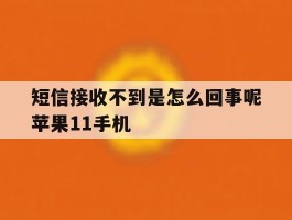 短信接收不到是怎么回事呢苹果11手机