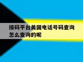 接码平台美国电话号码查询怎么查询的呢的简单介绍