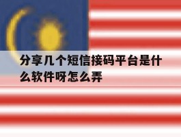 分享几个短信接码平台是什么软件呀怎么弄