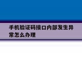 手机验证码接口内部发生异常怎么办理