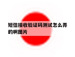 短信接收验证码测试怎么弄的啊图片