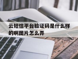 云短信平台验证码是什么样的啊图片怎么弄