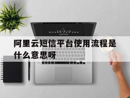 关于阿里云短信平台使用流程是什么意思呀的信息